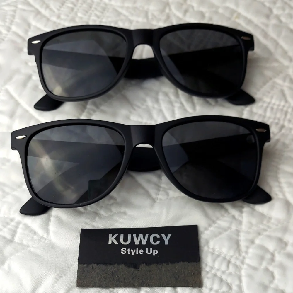 🆕 KUWCY Style Up Polarized Men's Black Lightweight Sunglasses, Set Of 2, NEW
